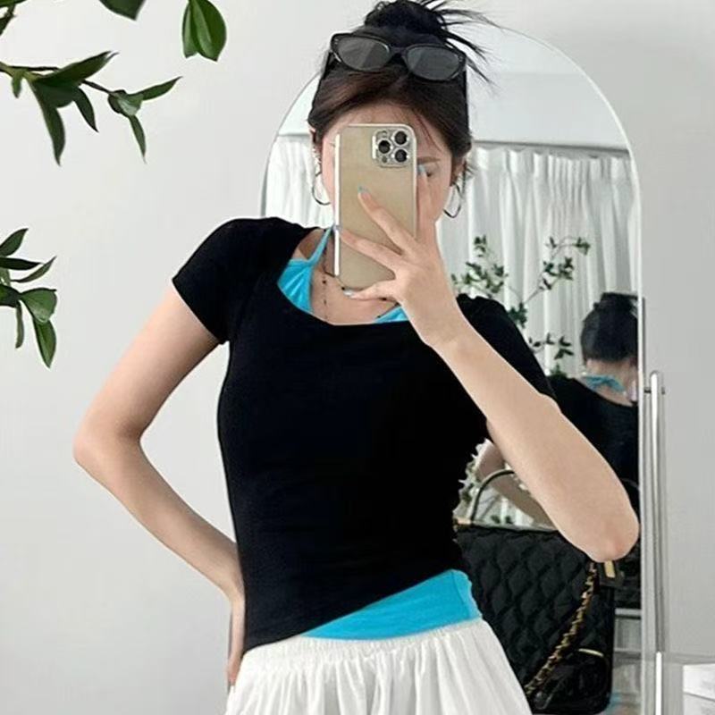 1*1隨心裁260克假兩件夏季新款正肩短袖T恤女