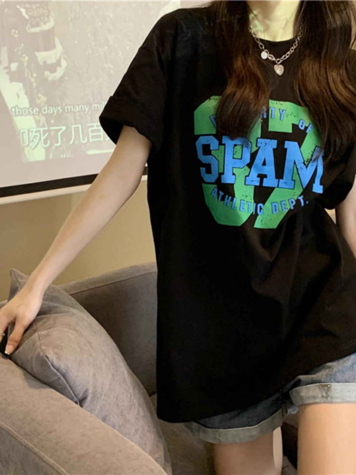 200g pure cotton 2025 new summer large size loose mid-length dress fat mm short-sleeved T-shirt skirt for women