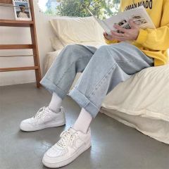 Women's Ins Harajuku Style Spring and Summer New High Waist Slim Versatile Straight Wide Legs Loose Daddy Pants