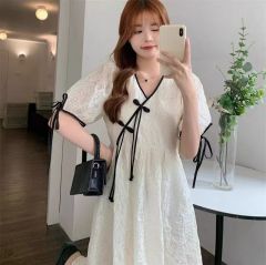 原版面料+做法中式改良旗袍國風連衣裙夏季設計感小眾法式裙