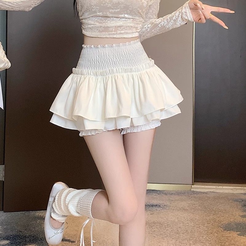 Ballet style skirt for women summer cake skirt fluffy skirt 2025 new high-waisted slim short skirt white skirt pants