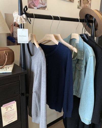 PPHOME English Peter Pan ~ Soft and Glutinous Embroidered Round Neck Knitted Cardigan Sweater for Women in Autumn Outer Outer Outer Outer Outer Outer Outer Coat