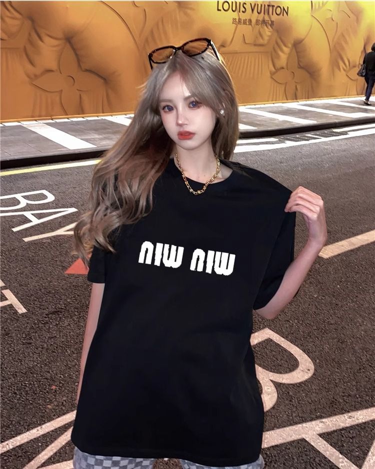 200g pure cotton 2025 new summer large size loose mid-length dress fat mm short-sleeved T-shirt skirt for women