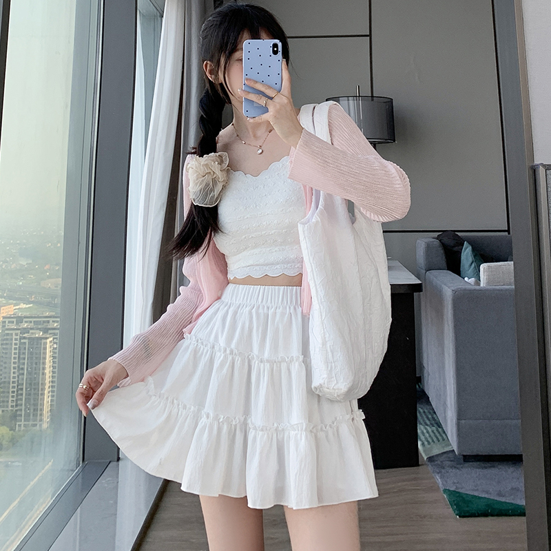 天貓質量蛋糕短裙女春夏2025新款高腰a字小個子蓬蓬芭蕾風