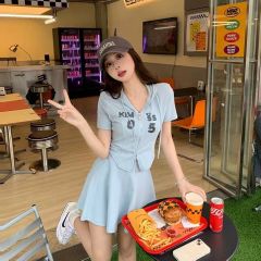 夏季新款韓版減齡休閒套裝女設計感小眾連帽上衣純欲甜辣風半身裙