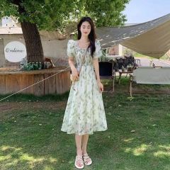 桔梗風方領碎花連衣裙夏季2025流行女裝森系氣質度假超仙公主長裙