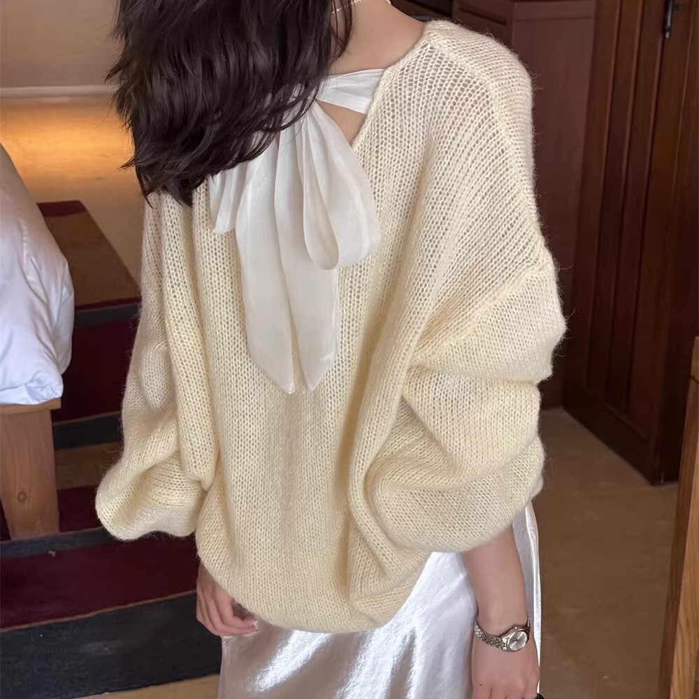 Green hand hook lace versatile knitted cardigan 2025 spring Korean small person soft and high-end knitted suit