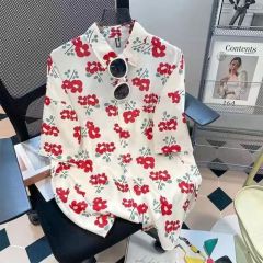 Foreign trade Cross-border casual printed short-sleeved shirt summer beach new trend shirt tops men and women same style