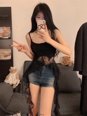 Real-life 25-year new style design integrated with chest pad tassel streamer vest suspender inner and outer top