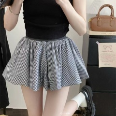 Original recipe, large quantity, great value! Plaid mid-length skirt for women, bud-style skirt, versatile edgy miniskirt, A-line short skirt.