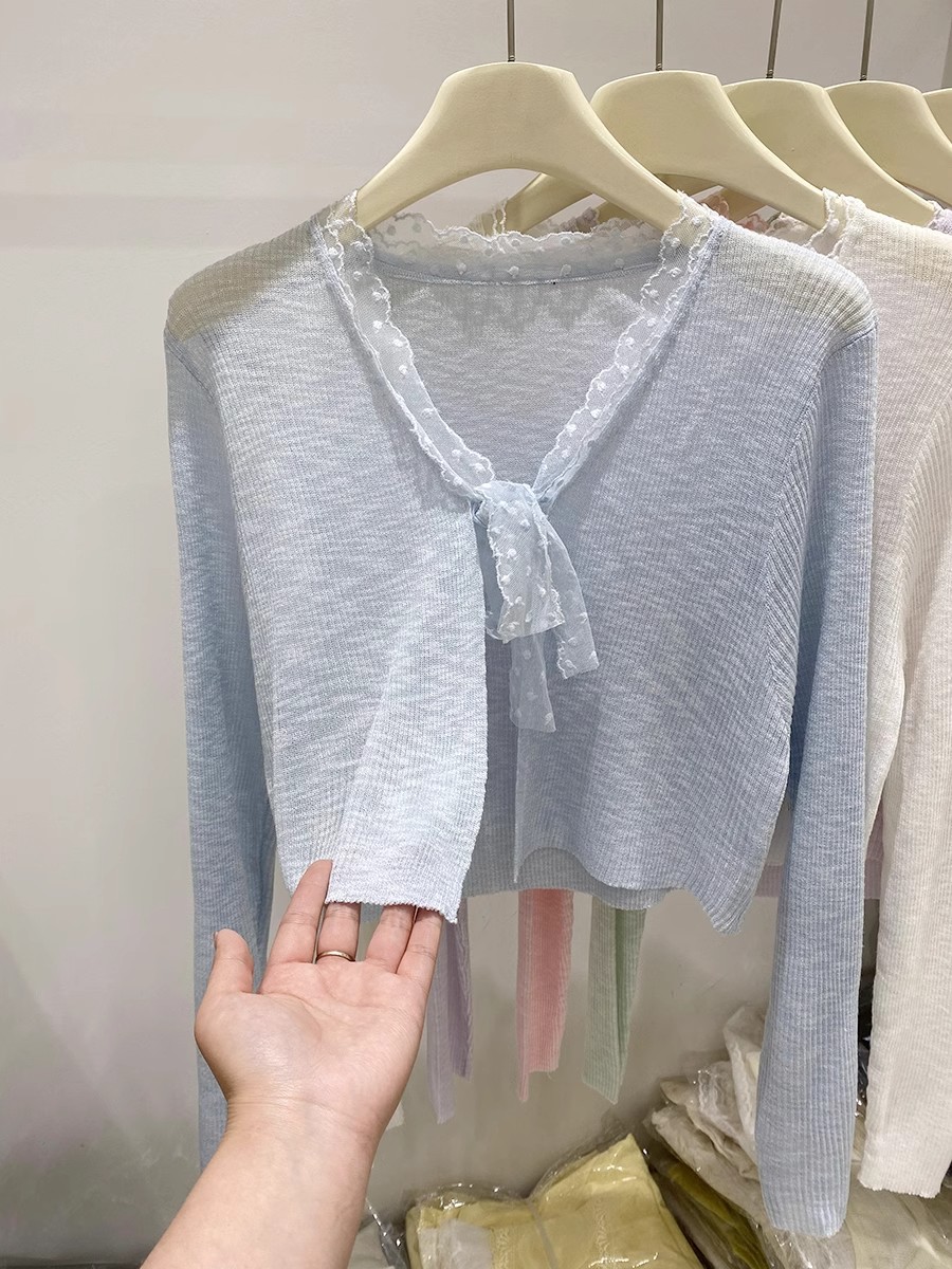 Four Season Qing 2025 new knitted shawl cardigan for women long-sleeved short fashion versatile casual knitted cardigan