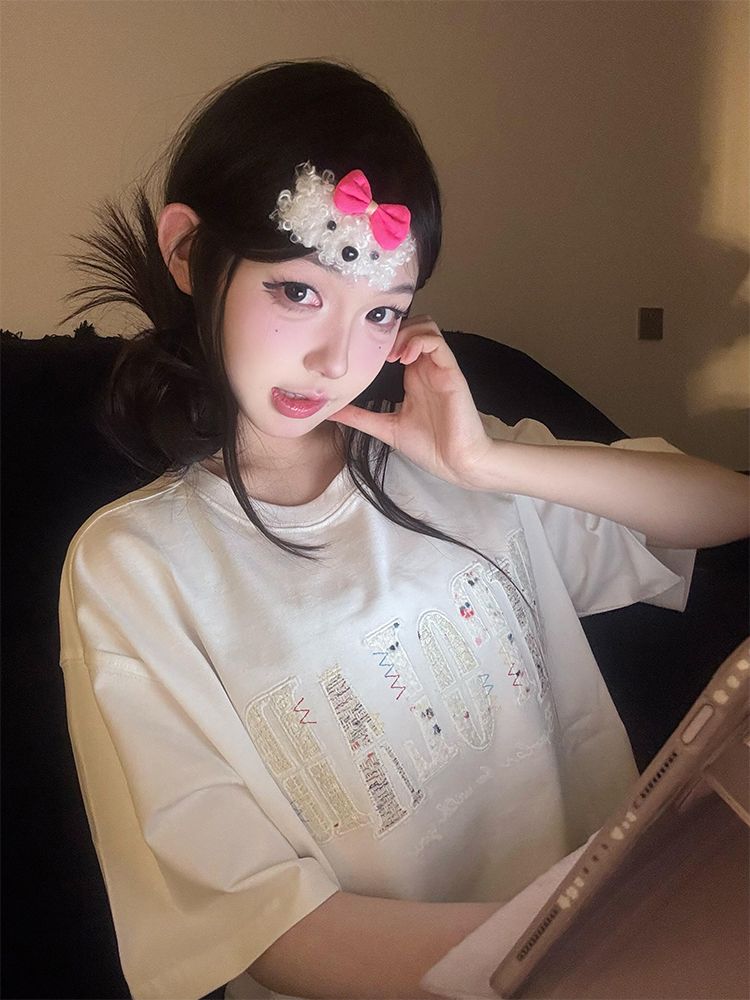 原版做工  小香風刺繡 19支220克純棉 螺紋領+包邊拉肩