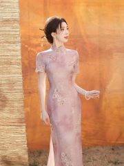 素雅旗袍日常2025新款年輕款高級感夏季新中式小個子改良連衣裙女