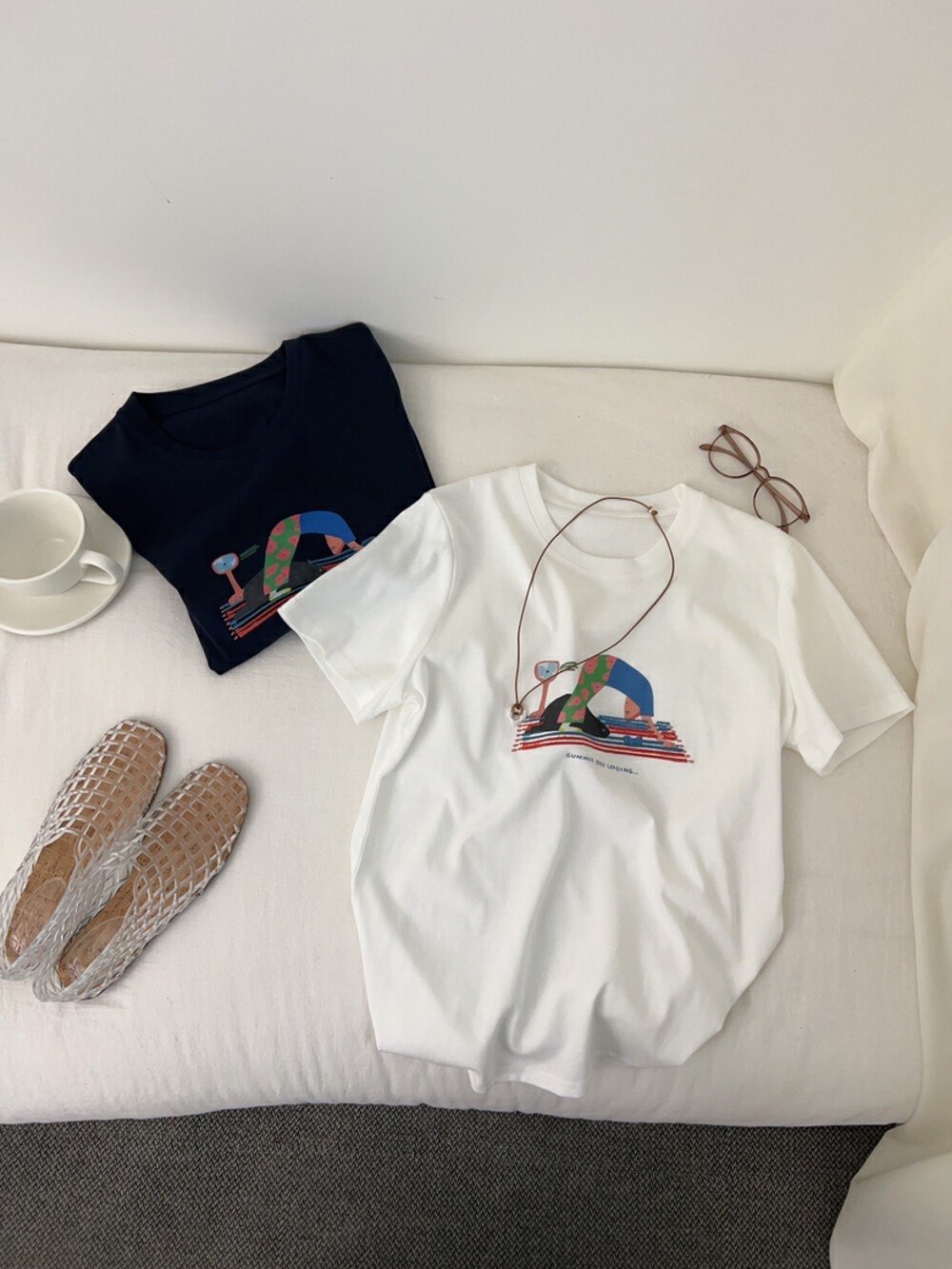 200g combed and tight spun in 2025, pure cotton back bag strip, spring and summer loose shoulder printed short-sleeved T-shirt