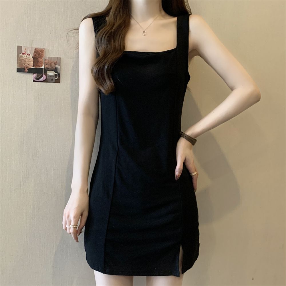 Real shot 2025 new small female sling dress for women's suspender little black dress summer