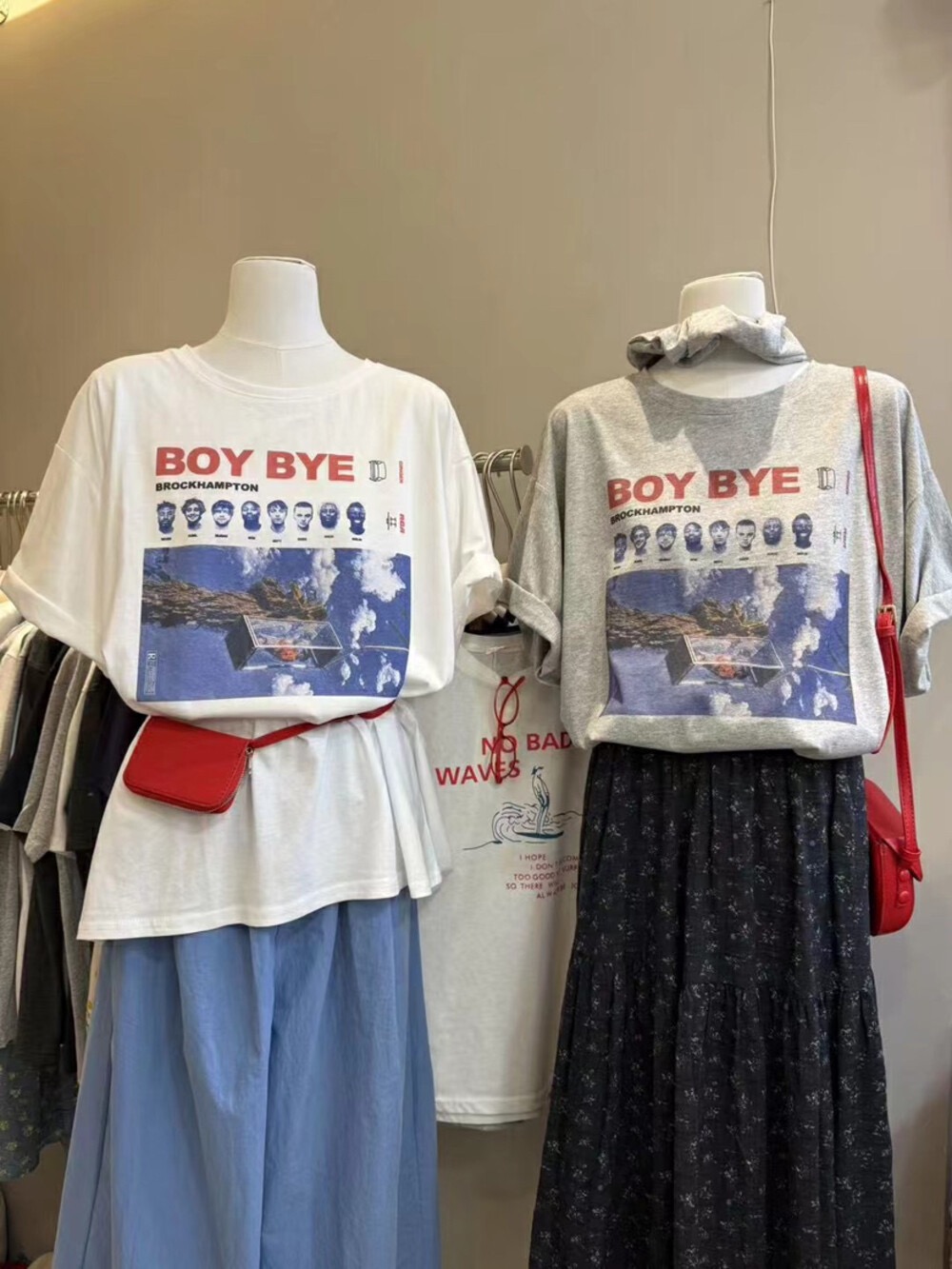 200g combed and tight spun in 2025, pure cotton back bag strip, spring and summer loose shoulder printed short-sleeved T-shirt