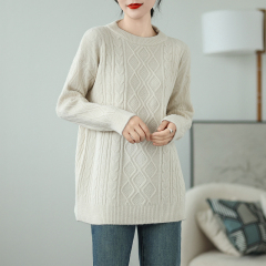 New large-size women's clothing, fashionable lazy style, slim and knitted base shirt for women