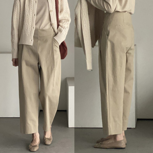 Size updated INS Comfortable Korean loose and versatile commuter nine-point casual pants 4 colors