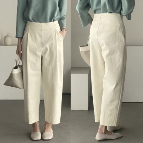 Size updated INS Comfortable Korean loose and versatile commuter nine-point casual pants 4 colors