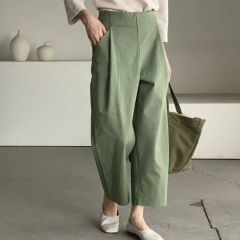 Size updated INS Comfortable Korean loose and versatile commuter nine-point casual pants 4 colors