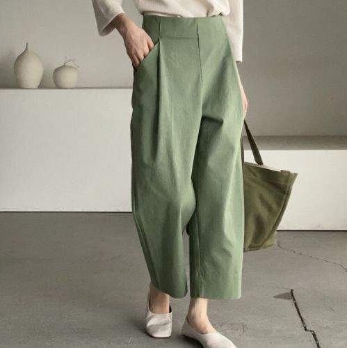 Size updated INS Comfortable Korean loose and versatile commuter nine-point casual pants 4 colors
