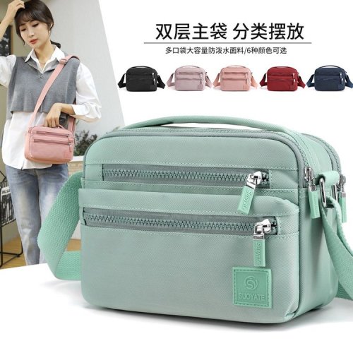 Shoulder bag women wholesale multi-layer trendy crossbody bag casual business money-proof water splash nylon cloth mother bag