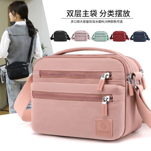 Shoulder bag women wholesale multi-layer trendy crossbody bag casual business money-proof water splash nylon cloth mother bag