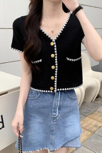 Simple coarse jacket, black and white spot