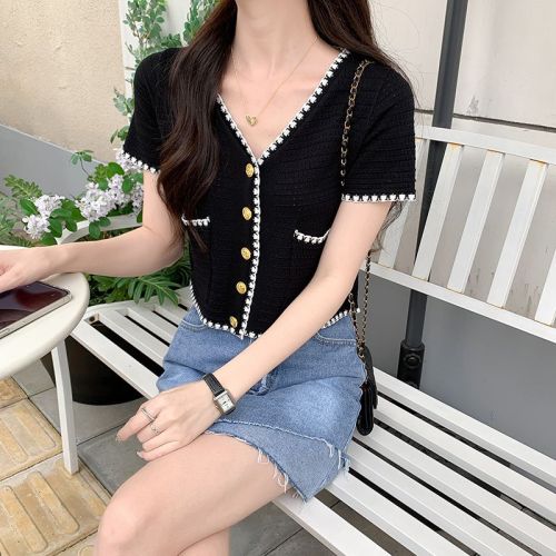 Simple coarse jacket, black and white spot