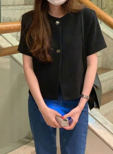 Simple coarse jacket, black and white spot