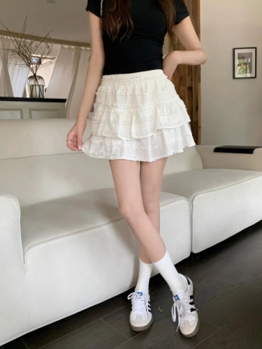 New Korean version with high waist slim and sweet A-line skirt cake short skirt