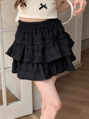 New Korean version with high waist slim and sweet A-line skirt cake short skirt