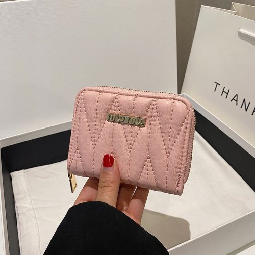 Cross-border macaron wallet for women, short style, long European and American light luxury small fragrant style, hand zippered women's cross-border wallet