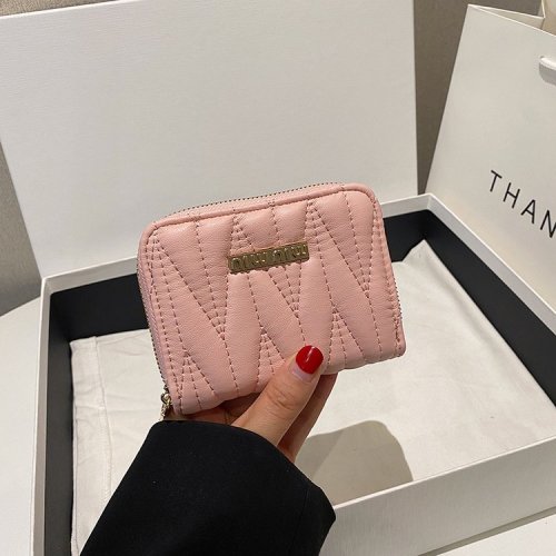 Cross-border macaron wallet for women, short style, long European and American light luxury small fragrant style, hand zippered women's cross-border wallet