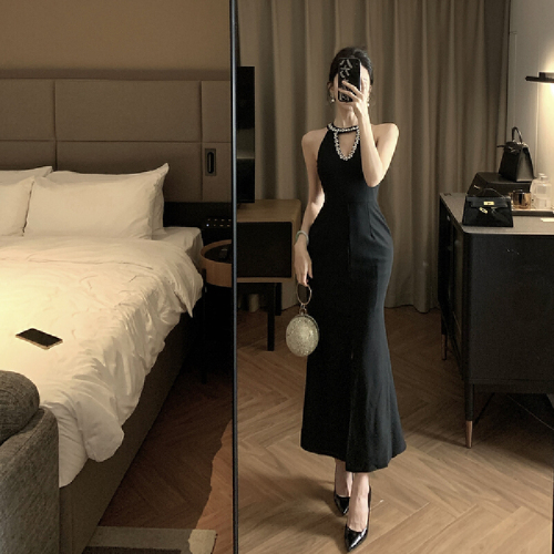 〖Shisanhang Quality〗Light Luxury Women's V-Neck Mesh Bodycon Long Dress