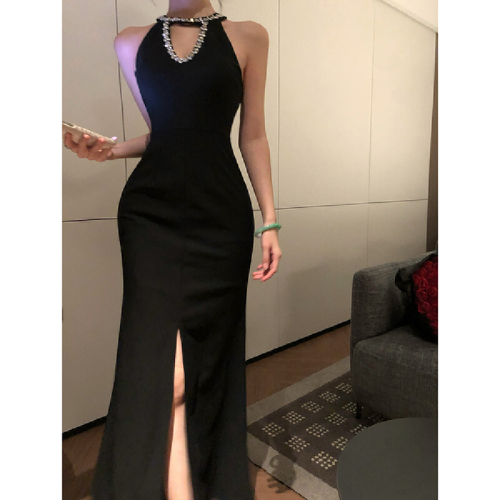 〖Shisanhang Quality〗Light Luxury Women's V-Neck Mesh Bodycon Long Dress