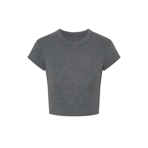 Modal cotton 260g hot girl's shoulders and navels short-sleeved T-shirt Korean round neck slim short top