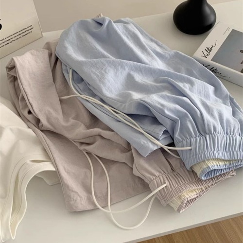 Real shot, original quality three-dimensional waist, nipples casual pants for women with high waist loose slimness, drooping wide-leg Yamamoto pants