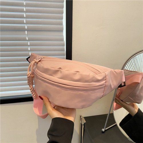 Korean version of simple nylon cloth small bag for women  new textured one-shoulder underarm bag chest bag crossbody small waist bag