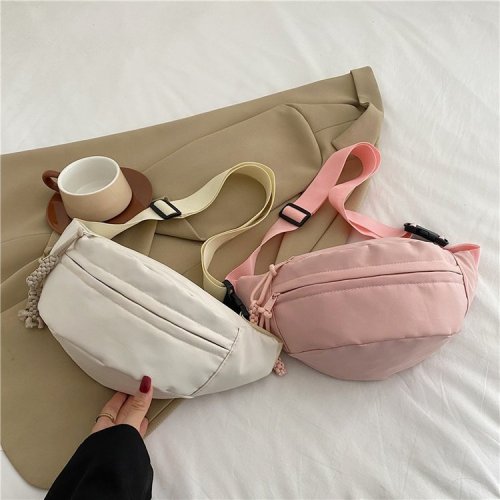 Korean version of simple nylon cloth small bag for women  new textured one-shoulder underarm bag chest bag crossbody small waist bag