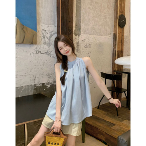High-quality French halter halter vest for women with beautiful high-end niche wear unique loose top