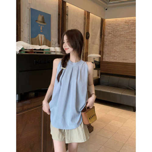 High-quality French halter halter vest for women with beautiful high-end niche wear unique loose top