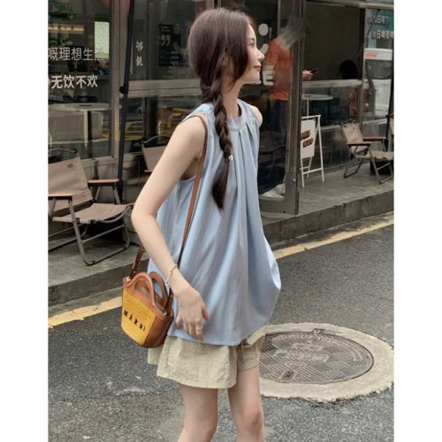 High-quality French halter halter vest for women with beautiful high-end niche wear unique loose top