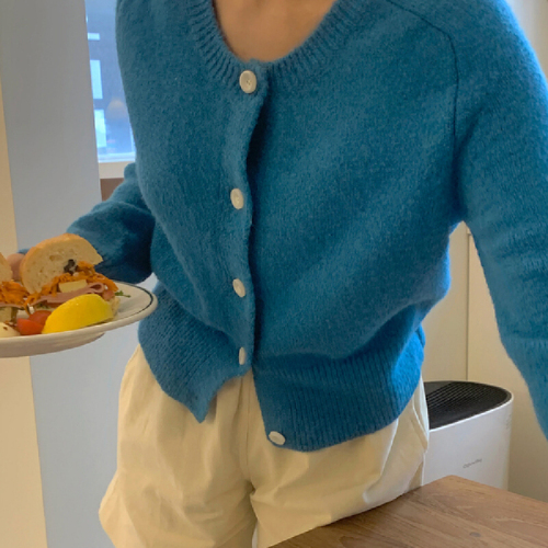 Original Photographed Korean Version Thickened Sweatshirt Outerwear Long-Sleeve Knit Top Shoulder-Notched Cashmere Comfort Solid Color Knit Sweater