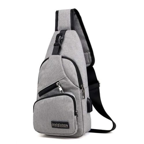 Chest bag men's diagonal straddle bag canvas shoulder bag men's Korean style trendy diagonal straddle chest bag casual backpack