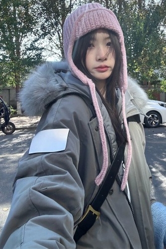 2025 New Winter Thick Workwear Down Cotton Coat for Women, Petite Size Korean Style Couple Down Jacket with Large Plaid Collar