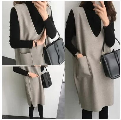 Cashmere V-neck Blazer Dress Autumn/Winter Korean Style Medium Length Double Faced Wool Blazer Dress Set 2-Piece Set