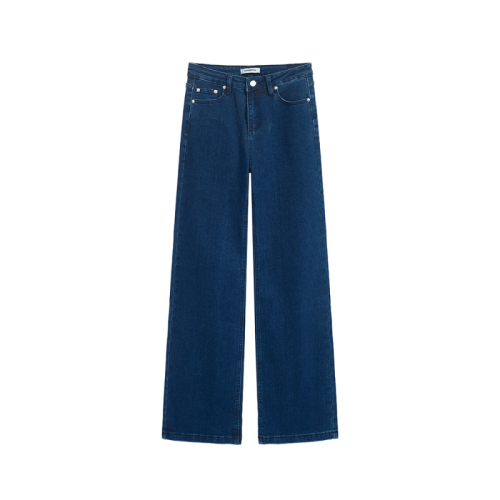 Real shot of 2025 autumn and winter new retro jeans for women loose floor pants blue straight wide-leg pants for women trousers trendy