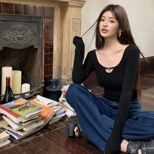 Real shot of 2025 autumn and winter new retro jeans for women loose floor pants blue straight wide-leg pants for women trousers trendy