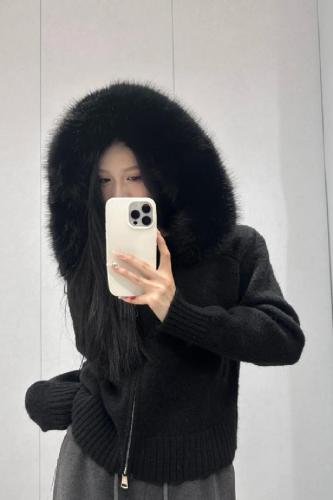 Leather Collar Hooded Sweatshirt for Women, Autumn/Winter Korean Style Slouchy Trend Quality Knit Top for Petite Figures